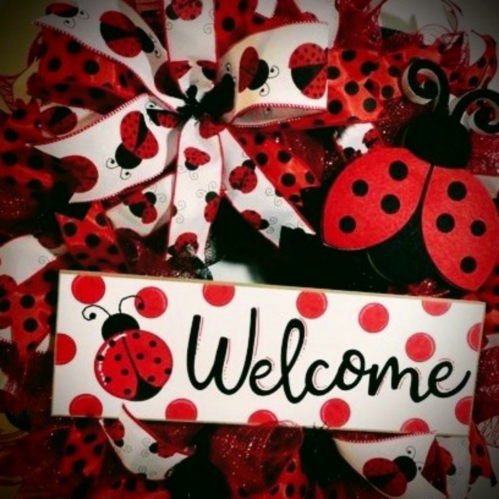 Large ladybug handcrafted wreaths
